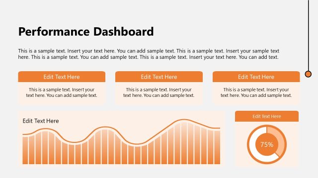 Editable Performance Dashboard Slide with Charts