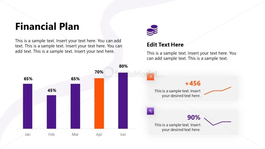 Financial Plan Data Charts Slide with editable visualizations for presentations.
