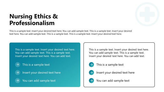 Nursing Ethics & Professionalism Slide with Placeholder Text