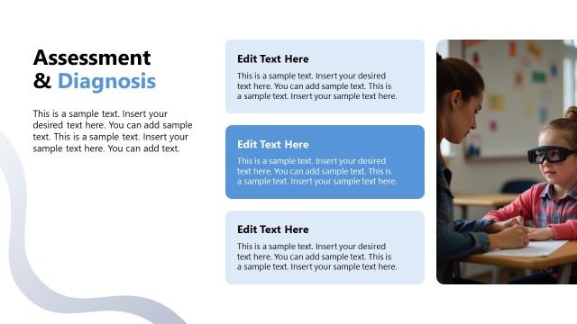 Assessment & Diagnosis Slide with Text Sections