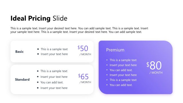 Ideal Pricing Slide with Three Segments