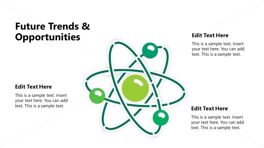 Nanotechnology Template Slide with Atom Inside Diagram