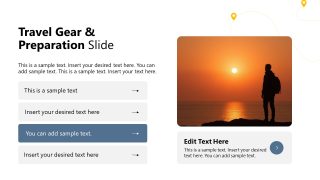 Creative Image Slide for Travel Gear Presentation
