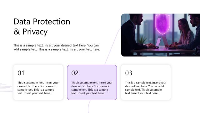 Data Protection & Privacy Slide with Three Shapes
