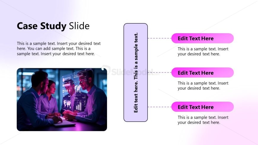 Case Study Slide Template with Image & Text Boxes