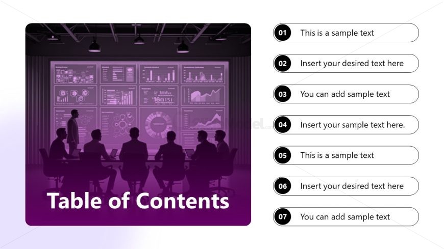 Table of Content Slide with Numbers