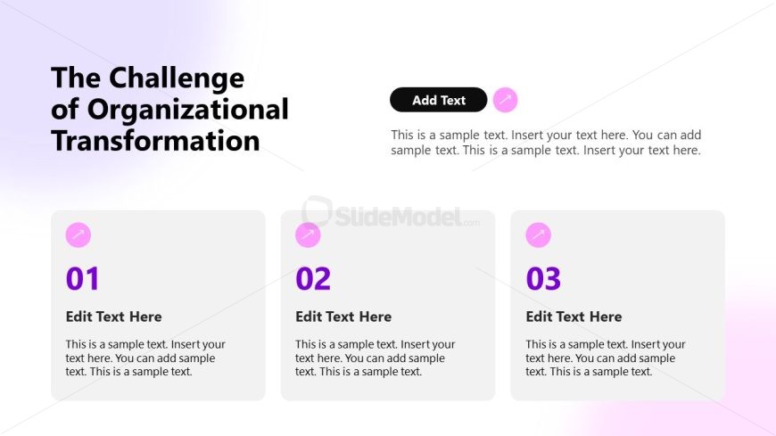 Numbers Text Boxes Slide for Presenting Organization Transformation Process