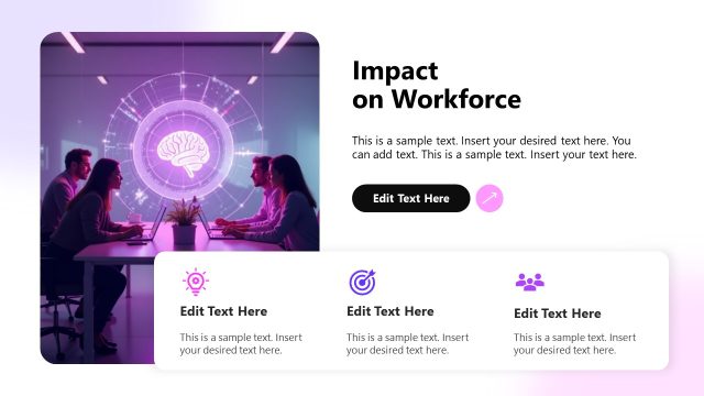 Impact on Workforce Slide with Meaningful Icons & Image