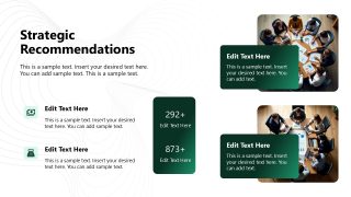 Slide with Multiple Images & Text Segments  - Management Consulting Template 