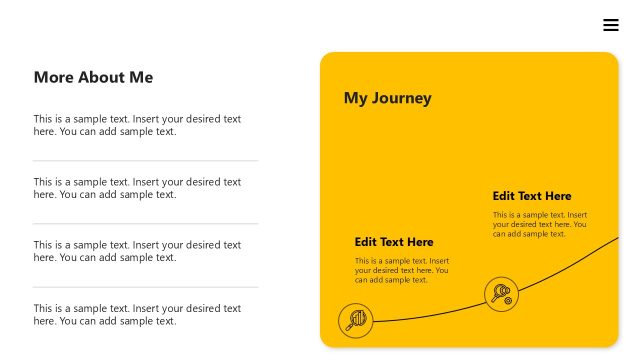 More About Me Discussion Slide – Self Introduction PPT Template