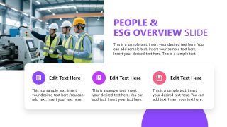 Annual Report Template Slide for People & ESG Overview 