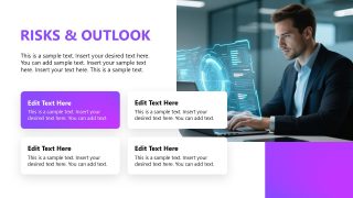 Annual Report Template PPT Slide for Risk & Outlook Discussion  