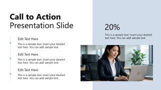 Minimal Style Business Template Slide for CTA