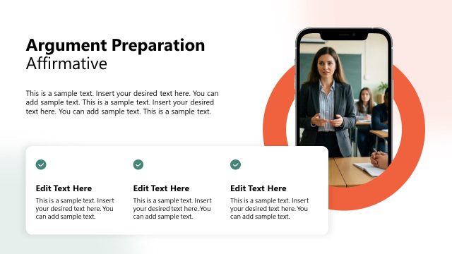 Argument Preparation Slide with Placeholder Text