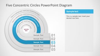 Five Concentric Circles Diagram PPT Template 