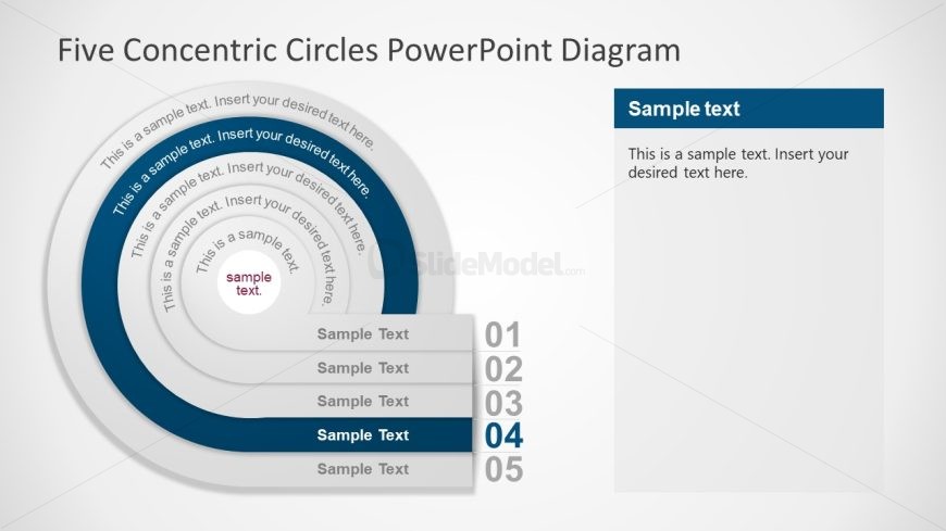 Editable Five Concentric Circles Slide