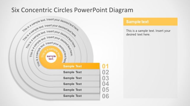 Slide 1 Spotlight Slide – Six Concentric Circles PowerPoint Template