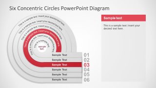 Six Concentric Circles PowerPoint Slide 