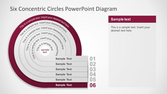 Six Concentric Circles Template Slide