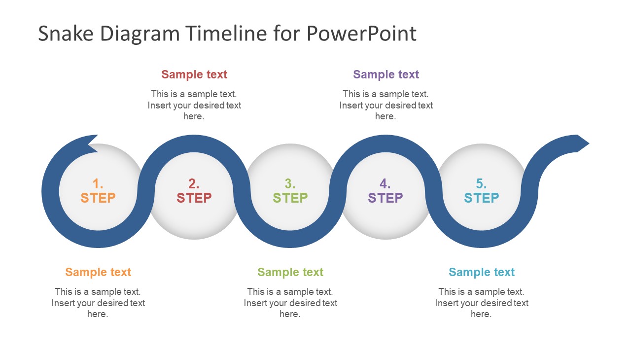 5 Step Snake Diagram Timeline Template SlideModel 5 Step Snake Diagram Timeline Template SlideModel