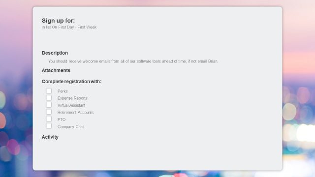 PPT Registration Layout for Employee
