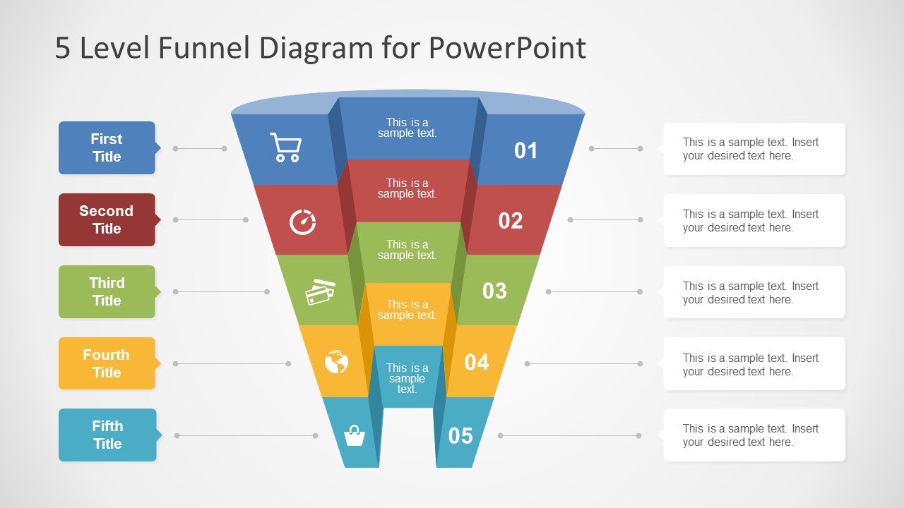 5 Level Funnel Diagram Concept For Powerpoint Slidemodel