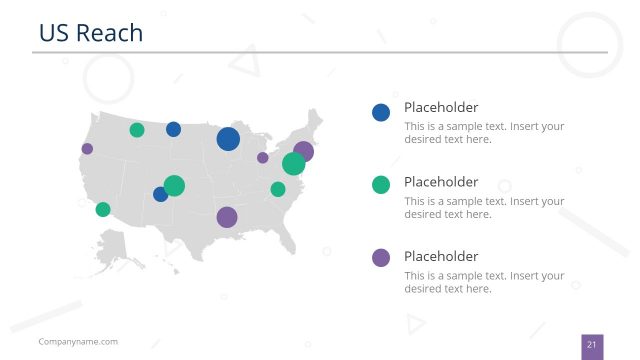 Editable Map of US for Customer Reach