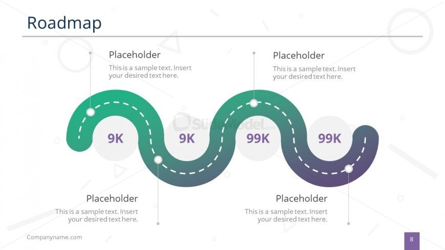 Roadmap Powerpoint Zigzag Design Slidemodel 5938