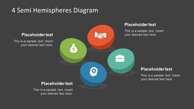 Semi Hemisphere 4 Steps PowerPoint