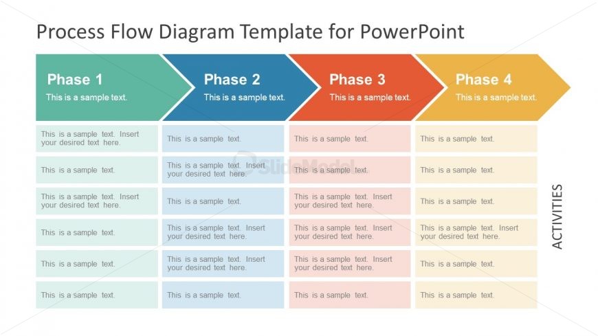 4 Phases Horizontal Process Flow Diagram