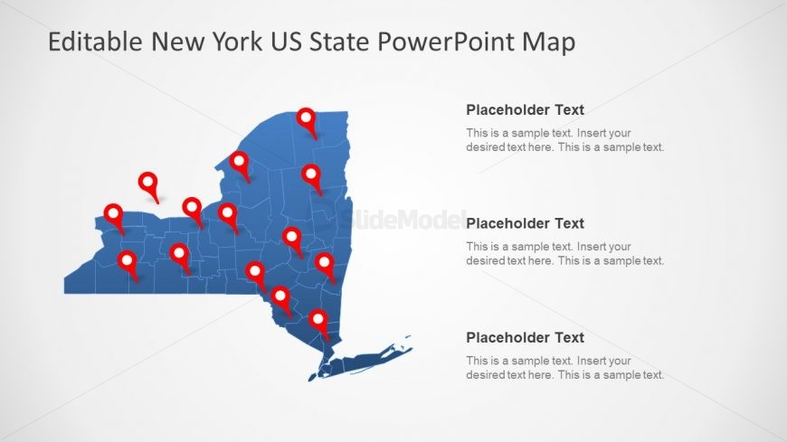 Blue Map of New York State