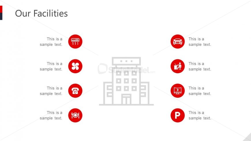 Infographic PowerPoint Slide Facility Icons