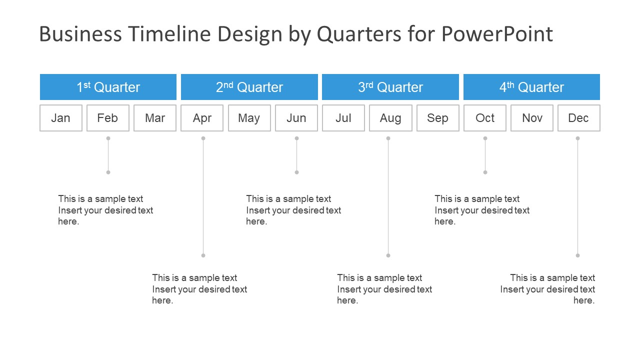 Business Timeline Design by Quarters for PowerPoint SlideModel