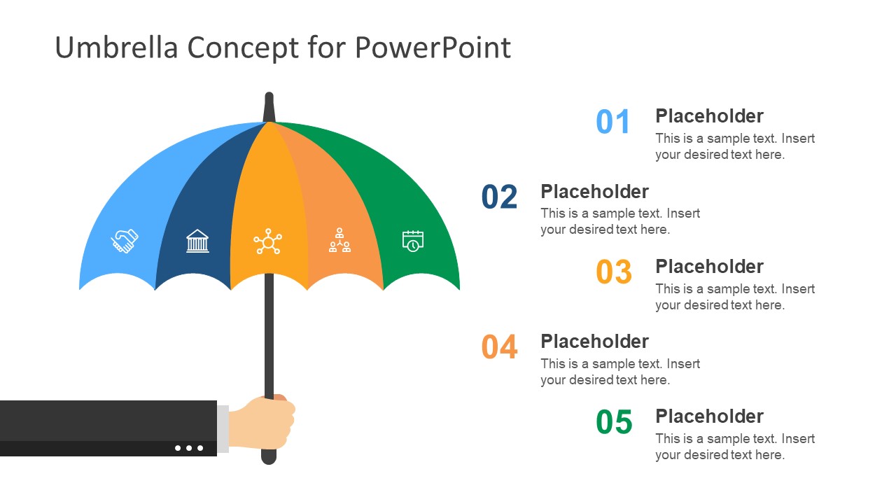 PowerPoint的伞式风险管理概念模板 - 木鱼查询