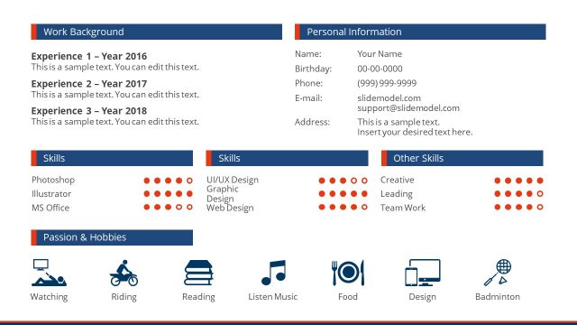 Creative Resume Slide Template for PowerPoint