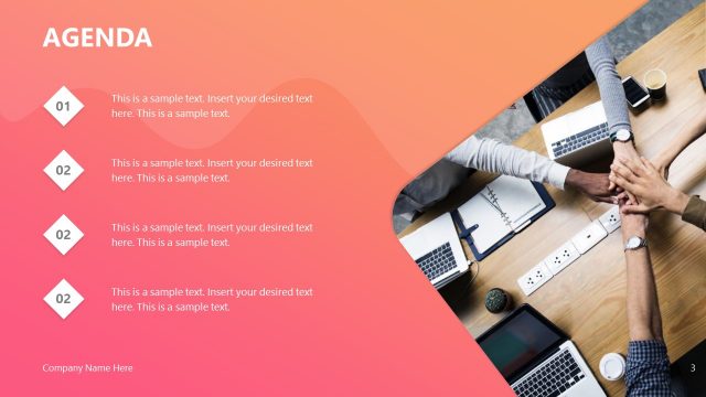 Agenda PowerPoint Slide for Company