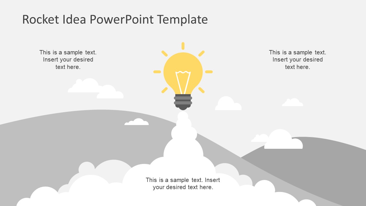 Rocket Launch Lighbulb Idea PowerPoint