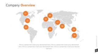 Map of World for Company Profile