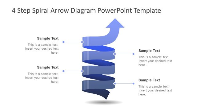 4 Step Spiral Arrow Diagram PowerPoint Template