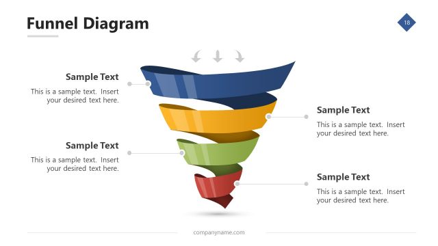 4 Steps Tetha Funnel Diagram Template
