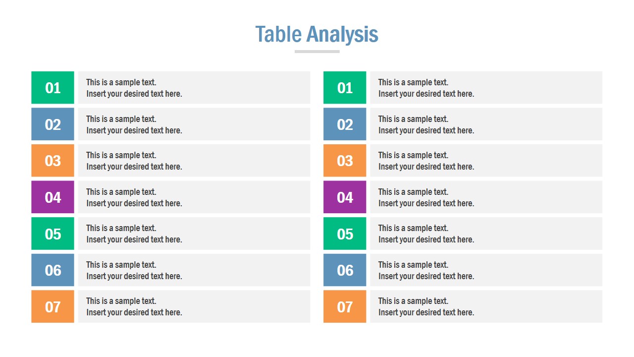 Comparison Analysis Table PowerPoint - SlideModel