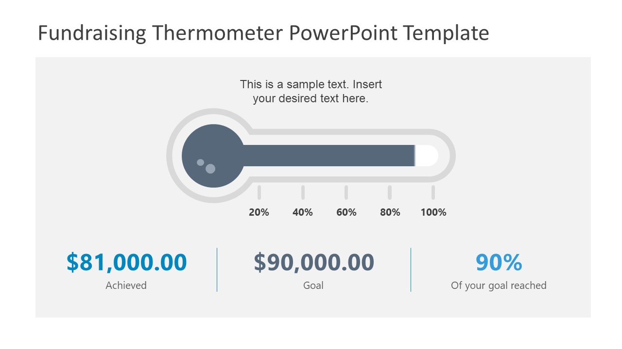 Fundraising Thermometer Powerpoint Template Slidemodel