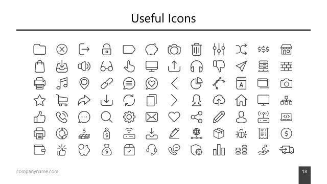 Slide of Useful PowerPoint Icons