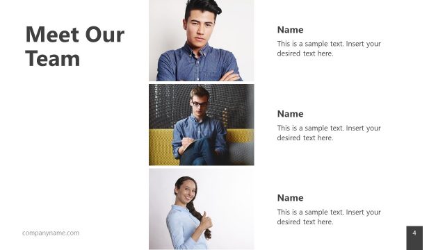 Team Slide with Placeholders Minimalist