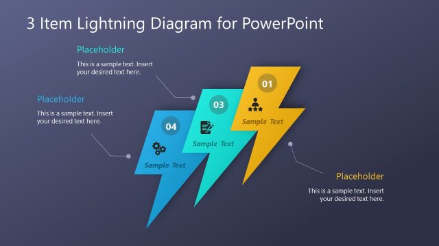 3 Steps Lightning Bolt Template
