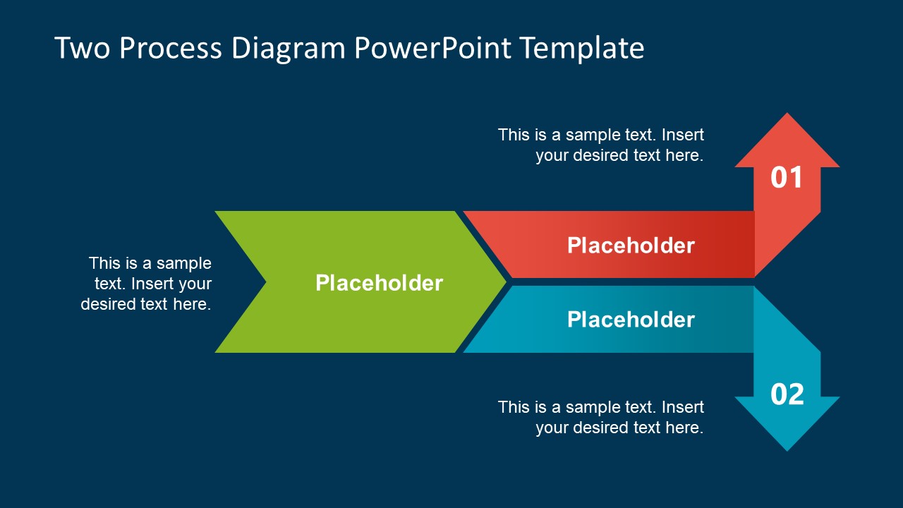 PowerPoint Arrow Diagram 2 Steps