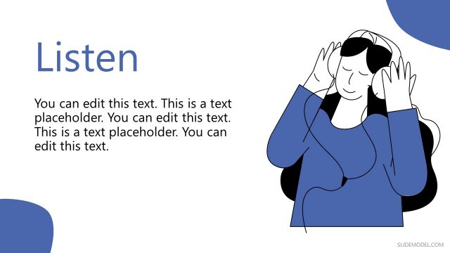 5 Senses Listen Template PowerPoint