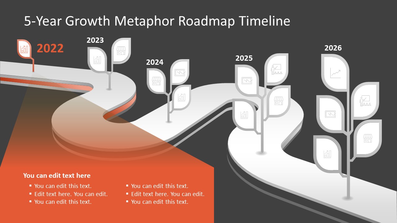 5 Step Growth Metaphor PowerPoint Template