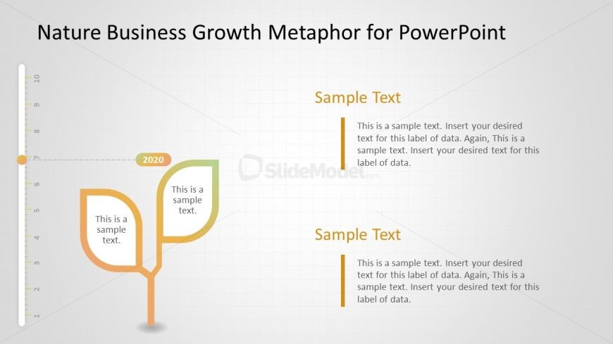 Tree Metaphor with Two Leaves for Growth Concept