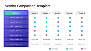 PPT Slide Template for Vendor Comparison